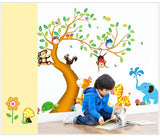 Wall Stickers Cartoon Animal Tree Boy Girl Kids Room Decor ay9240 60x90