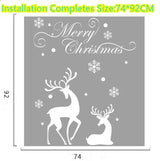 White Snow Reindeer Window Glass Door Removable Christmas Wall Sticker