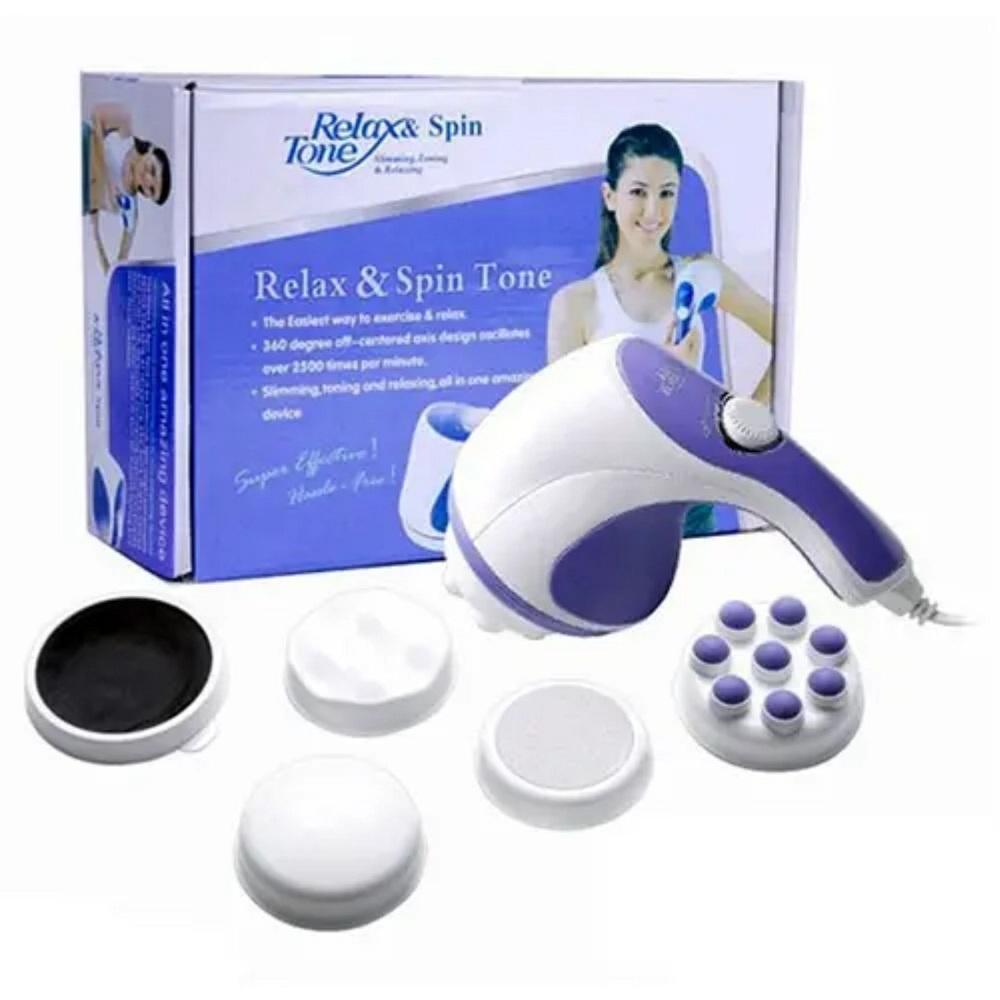 4 in 1 Relax &amp; Spin Tone Vibration Electric Massager  / Electronic Relax and Spin Body Massager with Different Heads