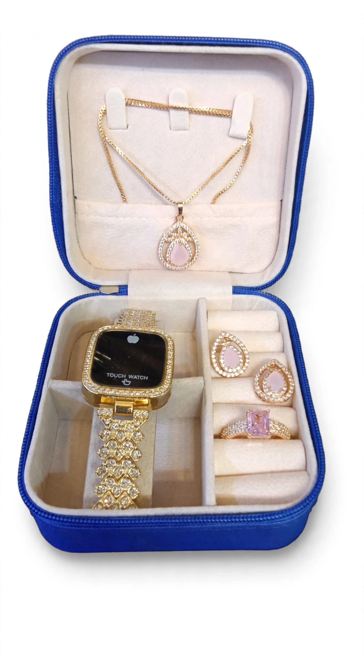 Premium 4-in-1 Ladies Jewelry Gift Set with Box*

Ye trending gift box set hai jis me 4 cheezen shamil hain: