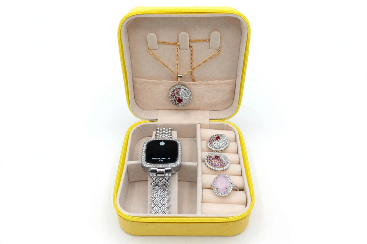Premium 4-in-1 Ladies Jewelry Gift Set with Box*

Ye trending gift box set hai jis me 4 cheezen shamil hain: