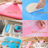 Silicone Rolling Mat with Measurements, Non Stick Fondant Baking Sheet for Roti, Chapati, Dough, Pastry & Cake Random Color Available