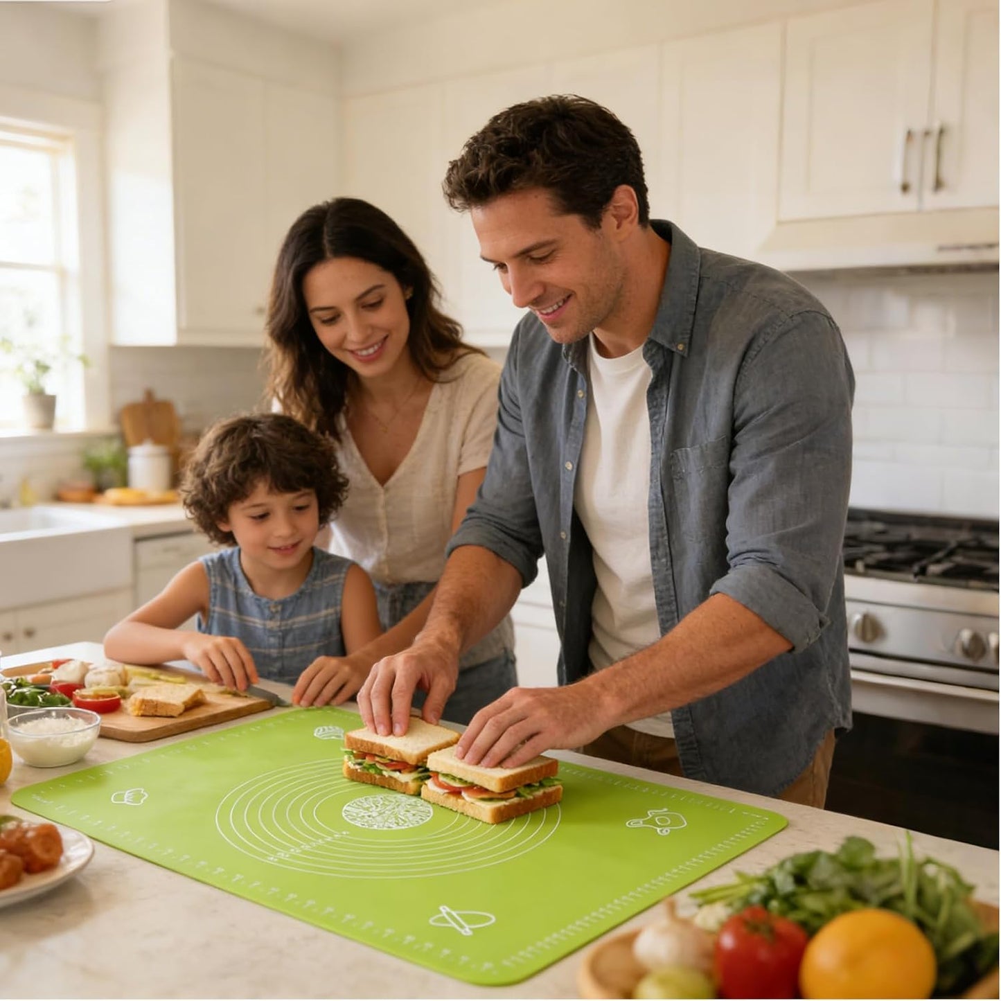 Silicone Rolling Mat with Measurements, Non Stick Fondant Baking Sheet for Roti, Chapati, Dough, Pastry & Cake Random Color Available