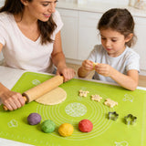 Silicone Rolling Mat with Measurements, Non Stick Fondant Baking Sheet for Roti, Chapati, Dough, Pastry & Cake Random Color Available