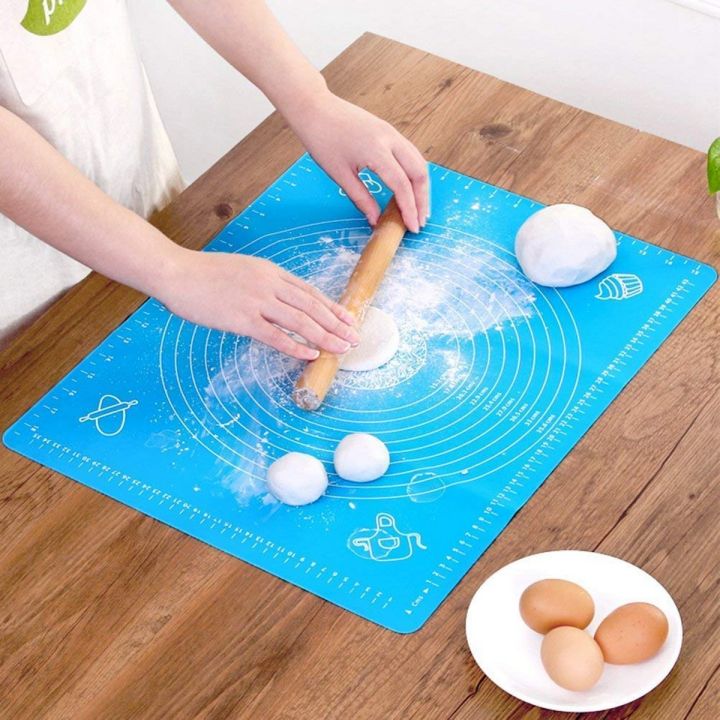 Silicone Rolling Mat with Measurements, Non Stick Fondant Baking Sheet for Roti, Chapati, Dough, Pastry & Cake Random Color Available