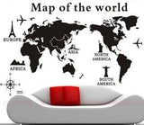 AY9133 New arrive Map of the World Wall sticker Black Large Vinyl Wall Decal Sticker Home decor