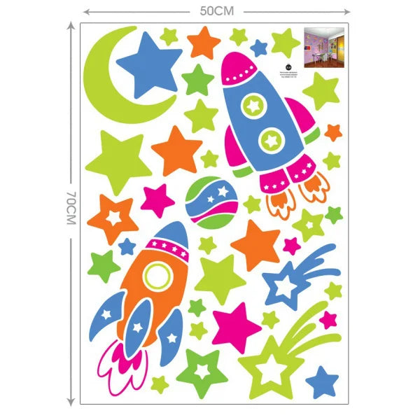 Really cute wall sticker with spaceships. size 50x70 dm570174