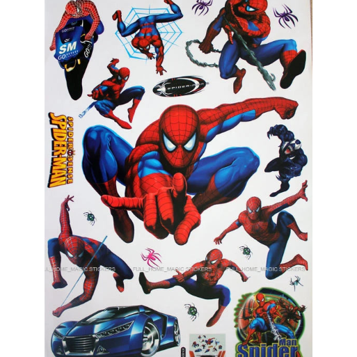 Large SpiderMan Wall Stickers Kids Nursery Boys Bedroom Decor Vinyl Reusable UK  size 50x70 xy8090