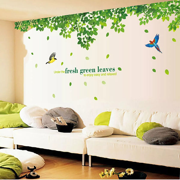 Green Leaves Wall Art Sticker Home Décor DIY Living Room Bedroom Wall Sticker Ay233b