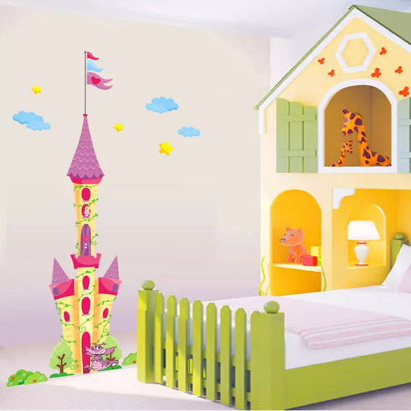 New Huge Princess Castle Wall Decal Removable Sticker Home Decor Kid's Bedroom Ay1916a