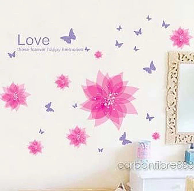 Flowers Blowing Wall Sticker  size 50x70 dm570077