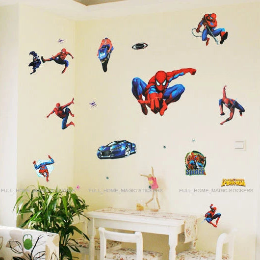 Large SpiderMan Wall Stickers Kids Nursery Boys Bedroom Decor Vinyl Reusable UK  size 50x70 xy8090