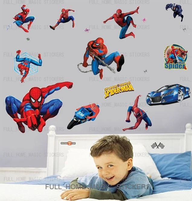 Large SpiderMan Wall Stickers Kids Nursery Boys Bedroom Decor Vinyl Reusable UK  size 50x70 xy8090