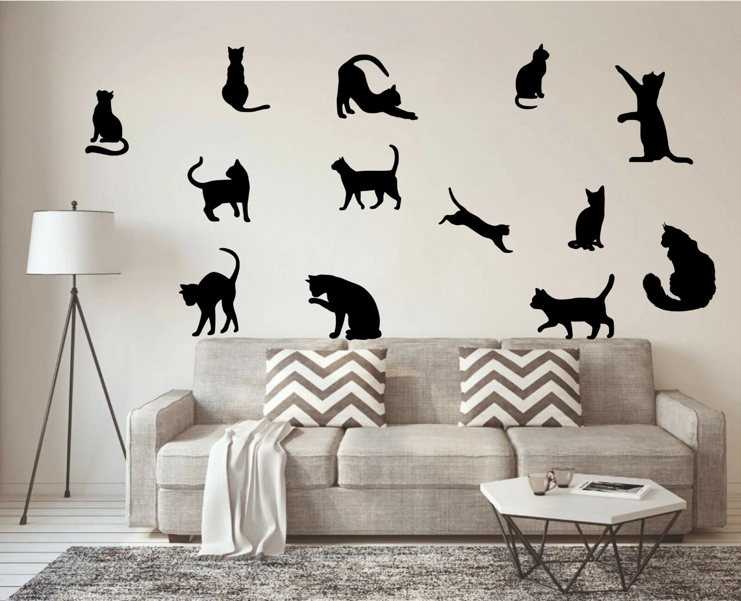 Funny Cats Wall Stickers Kids Decal Art Nursery Home Decor Children Decoration size 30x60cm  Xp8012