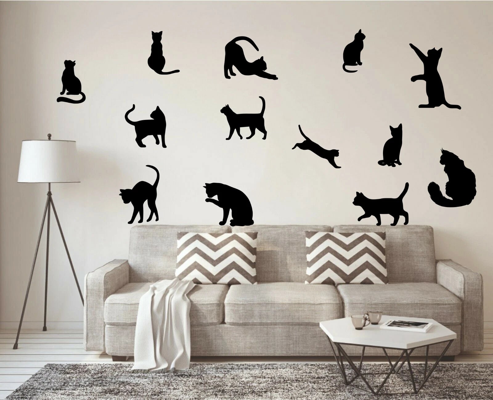 Funny Cats Wall Stickers Kids Decal Art Nursery Home Decor Children Decoration size 30x60cm  Xp8012