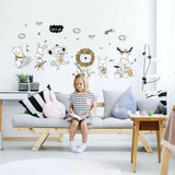 Animal Music Band Lion monkey wall stickers decals children bedroom kindergarden size 50x70  sk7177