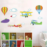 Jm6607 Wall Sticker For Kids Room Home Decoration Wall Decor Air Balloon Plane