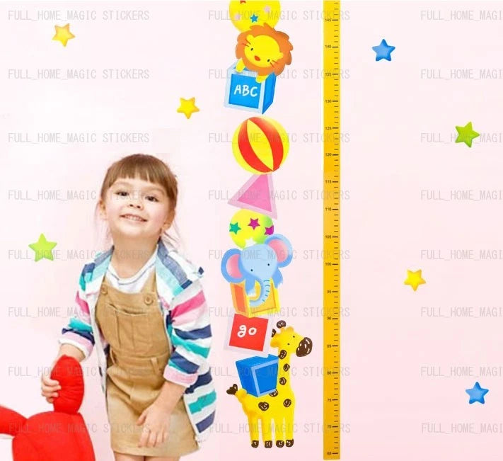 Animal Height Chart Measure Kids/Children Wall Stickers Nursery Decal Paper size 50x70 dm350026