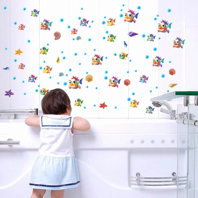 Underwater World Small Fish Wall Sticker Children Room Mural Decal Home Decor size 50x70 sk6019