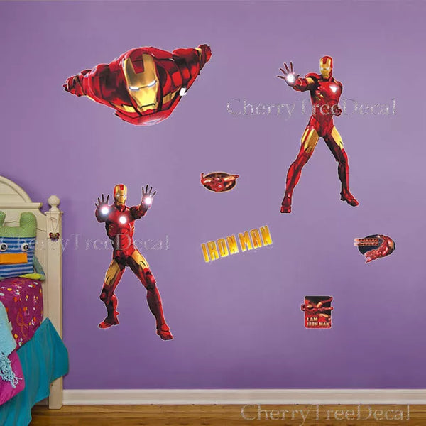 Huge IRON MAN Wall Stickers Childrens Boys BDecaledroom  Super Hero Dcor Papere