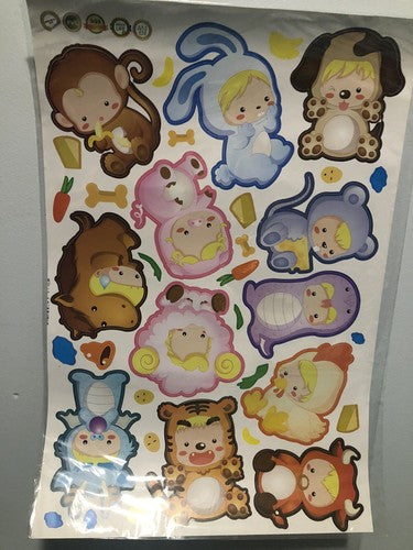 Kawaii Cute Asian Zodiac Animal Sign Sticker Sheet Scrapbooking Kids Diary size 30x45 am828