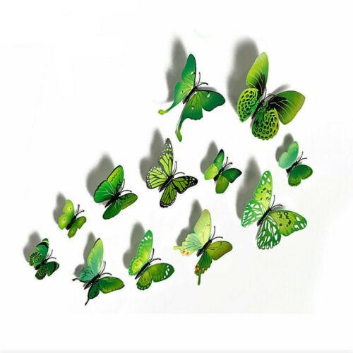 12 Pcs 3D Butterfly single lear Wall Stickers PVC Children Room Decal Home Decoration Decor butterfly