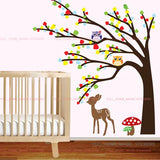 Ketsicart Home Room Detail DIY Mural Cartoon Owl Deer Wall Sticker