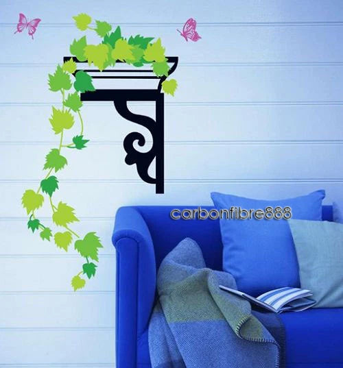 Hanging Basket Green Plants Wall Stickers PREMIUM PVC Home Corner size 45x60 ay610