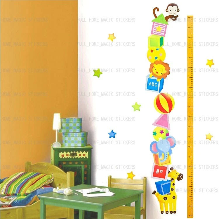 Animal Height Chart Measure Kids/Children Wall Stickers Nursery Decal Paper size 50x70 dm350026