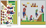 SUPER MARIO BROS Wall Stickers Children Kids Boys Game Playroom Bedroom Decor size 50x70 lm7015