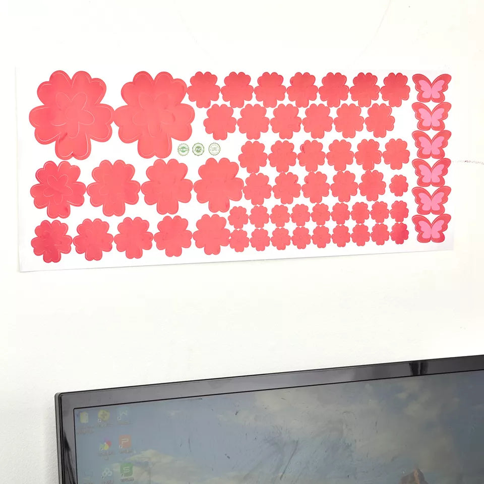SYGA Bedroom Living Room Flower Wall Sticker Sky Blue size 20x40