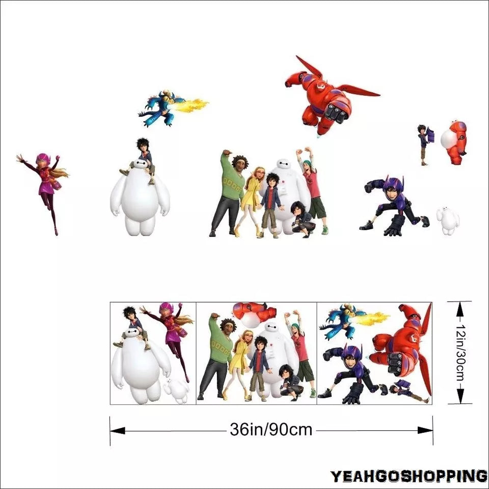 One Big Hero 6 Wall Sticker Cartoon Character Removable size 30x90 nc1436