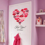 Romantic Red Lips Wall Stickers, Wedding Decoration, Decal, Living Room, Home Decor, Self-adhesive Wallpaper, Valentine's Day Mural size 50x70 sk6056