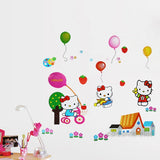 Hello Kitty Balloons Party Wall Stickers Girls Kids Children Bedroom Art Decals size 25x45 tc968