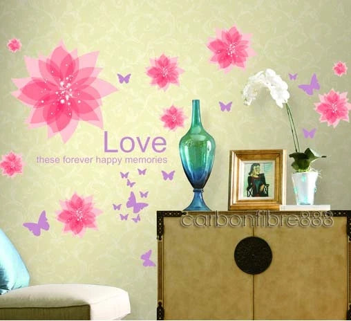 Flowers Blowing Wall Sticker  size 50x70 dm570077