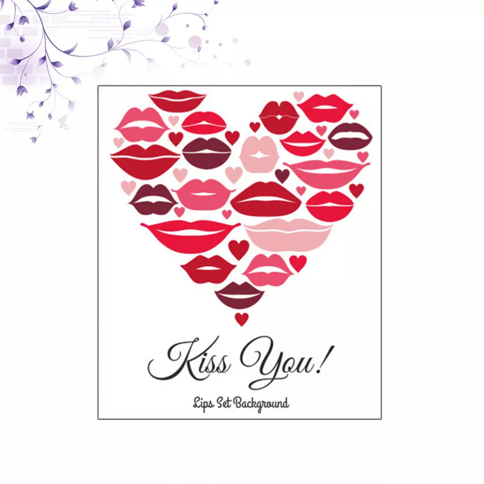 Romantic Red Lips Wall Stickers, Wedding Decoration, Decal, Living Room, Home Decor, Self-adhesive Wallpaper, Valentine's Day Mural size 50x70 sk6056