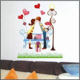 LARGE Wall Stickers/Decals-I Love You-Couple Kissing/Park Bench/For Walls, ETC.size 32x58 cm tc 982