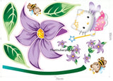 Large Hello Kitty Fairy Flower Wall Stickers Girls Decor Decals Vinyl Removable