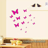 PINK BUTTERFLY WALL PAPER DECAL REMOVABLE STICKERS