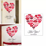 Romantic Red Lips Wall Stickers, Wedding Decoration, Decal, Living Room, Home Decor, Self-adhesive Wallpaper, Valentine's Day Mural size 50x70 sk6056