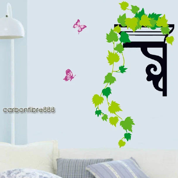 Hanging Basket Green Plants Wall Stickers PREMIUM PVC Home Corner size 45x60 ay610