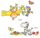 Animal Zebra Monkey Wall Stickers UK Seller size 25x45 tc969