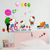 Hello Kitty Balloons Party Wall Stickers Girls Kids Children Bedroom Art Decals size 25x45 tc968