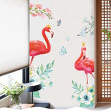 Flamingo Wall Stickers Door Entrance Screen Stickers for Bedroom Living Room Decor (30x90cm/11x35 x2pcs)