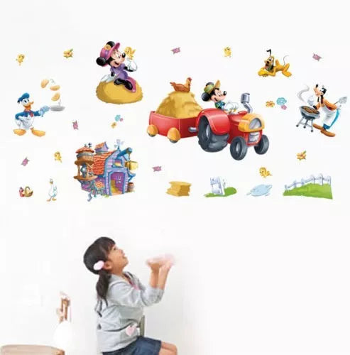 Mickey Minnie Mouse kid Nursery Room Home Decor Wall Stickers Cartoon Farm DM570196