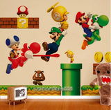 Super Mario Bros Wall Stickers Kids room Children room wallpaper Kindergarten classroom Mario wall sticker Living room dining room bedroom Mario wall sticker size 50x70  lm7008