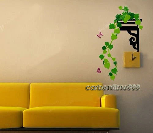 Hanging Basket Green Plants Wall Stickers PREMIUM PVC Home Corner size 45x60 ay610
