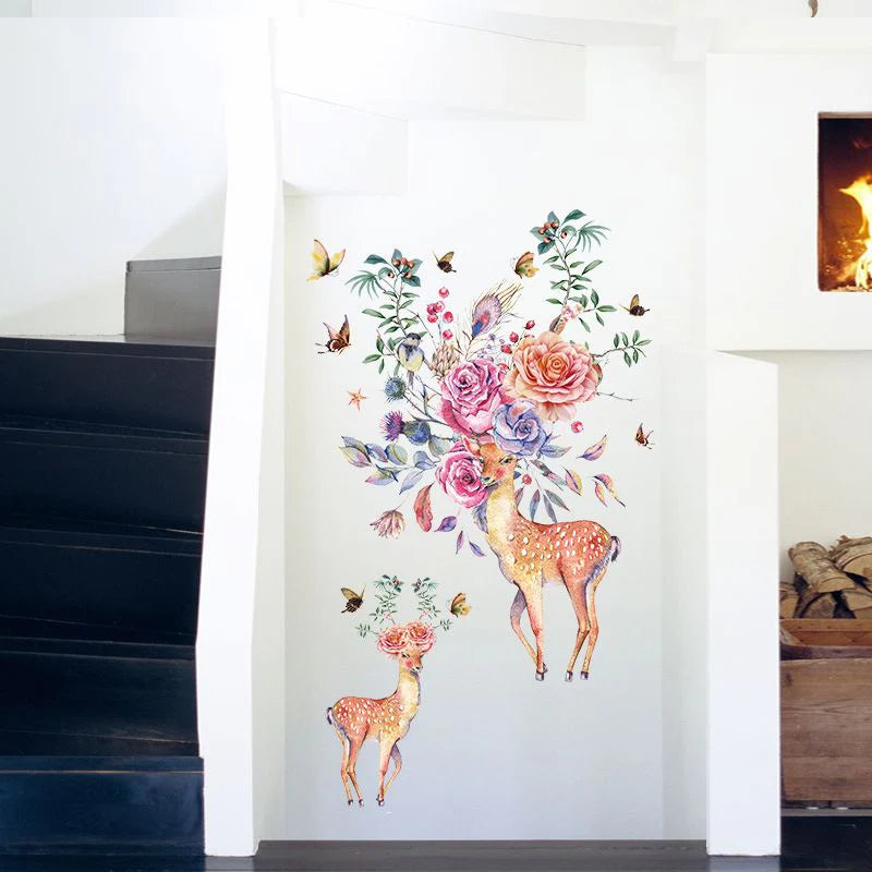Floral Deer Decor/ Wall Art - SK9273 size 60x90