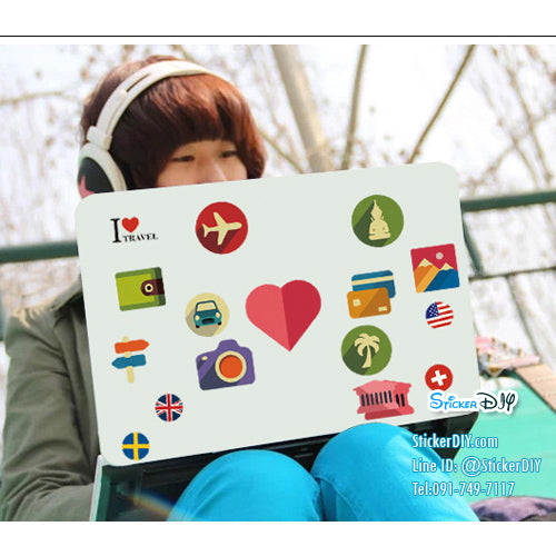Wall Sticker "I love travel" size (50cm wide x 70cm high) mj7003