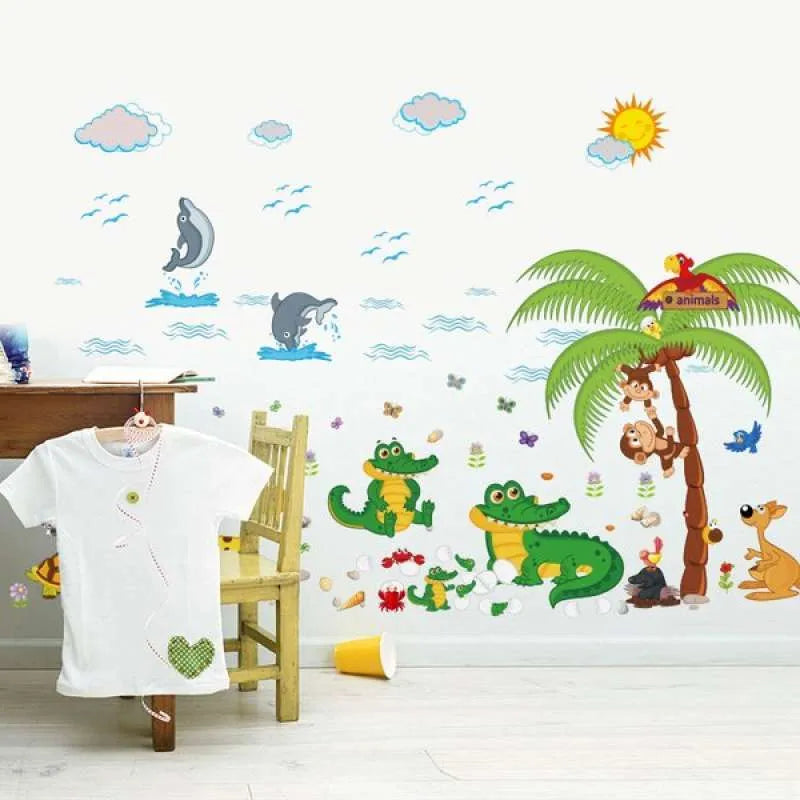 SK9090 ANIMAL PARK 60X90 WALLSTICKER STIKER DINDING WALLPAPER WALSTICKER